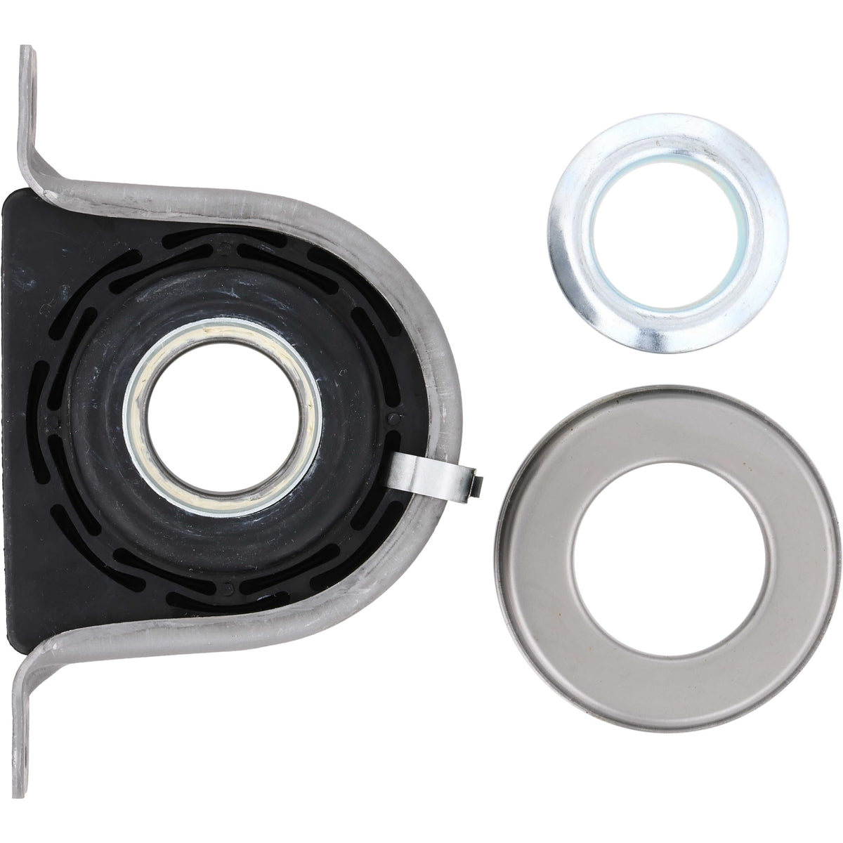 Spicer close-up of bearing rubber isolator and race, illustrates vibration damping benefit