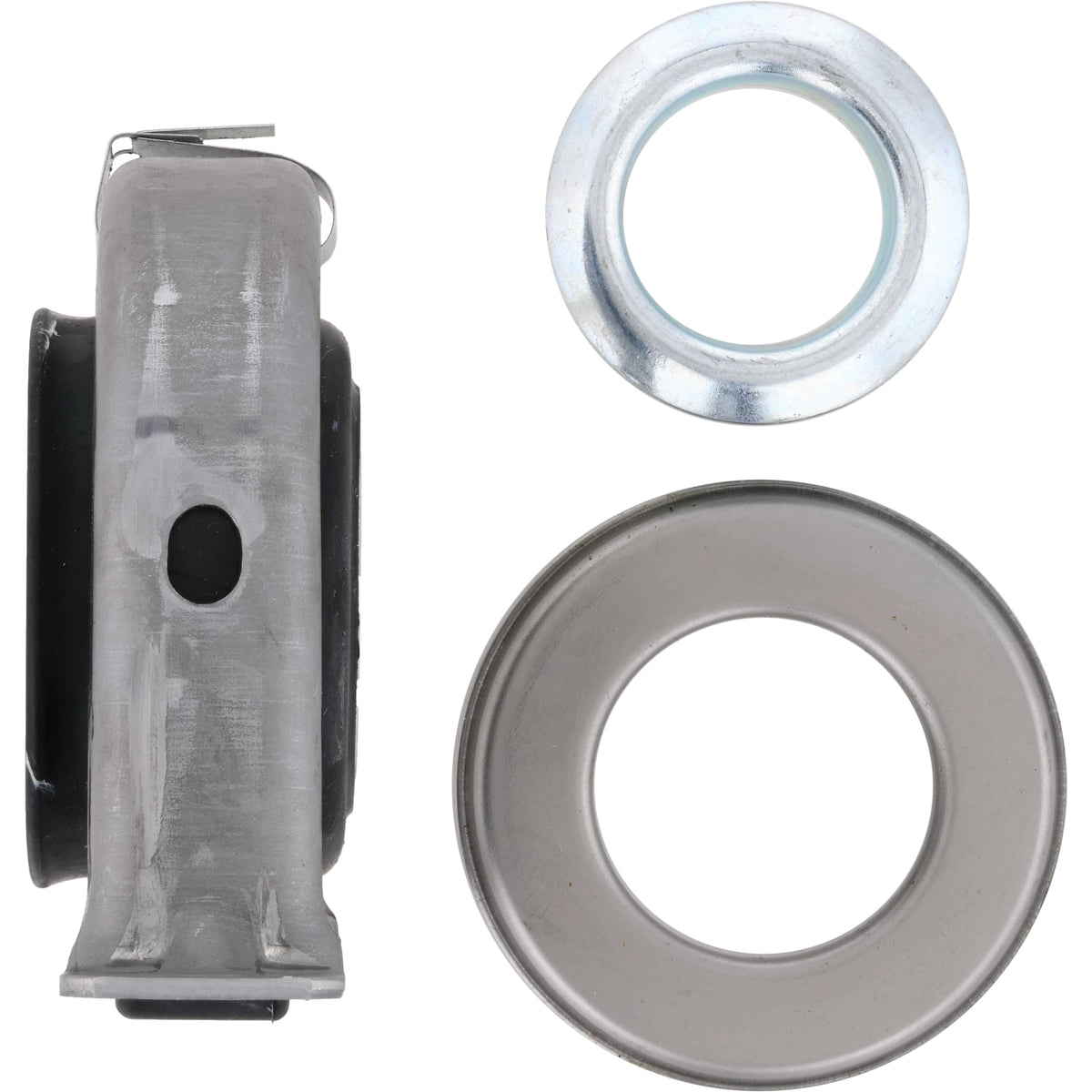 Spicer center support bearing installed on driveshaft during service, demonstrates correct placement