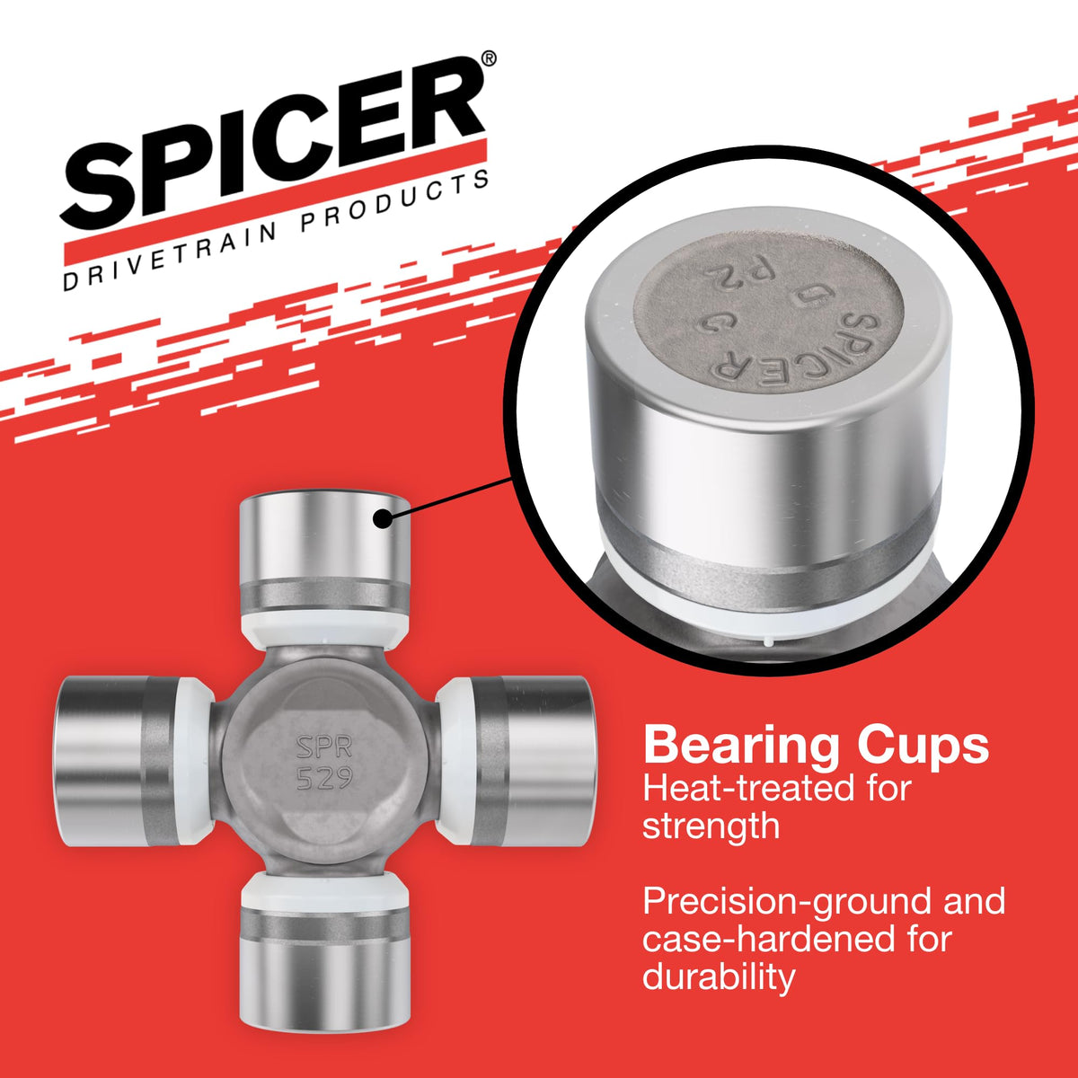 Spicer grease zerk detail for easy lubrication and extended service life