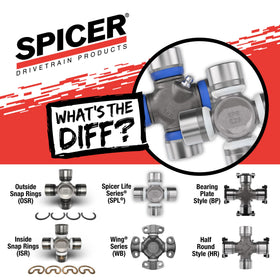 Spicer U-joint in a garage install scene highlighting professional repair