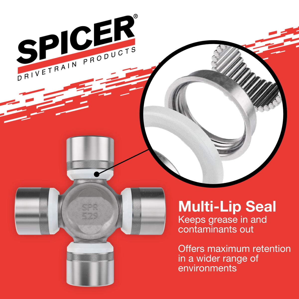 Spicer U-joint next to ruler for accurate size verification and compatibility