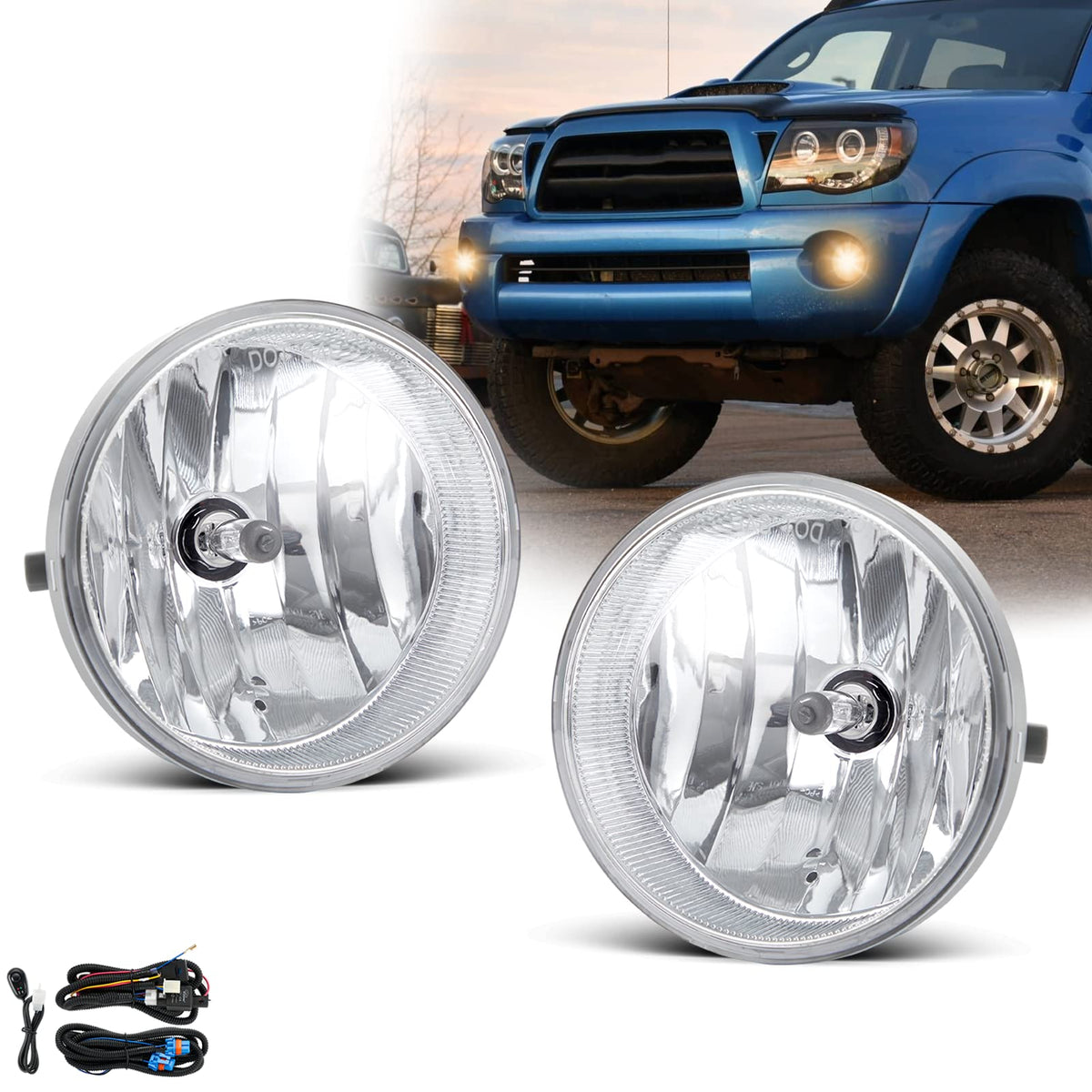SPIEGEER front view of fog lights showing complete assembly and improved visibility