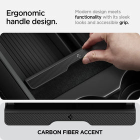 Spigen revealing lower console access for bulky items and depth
