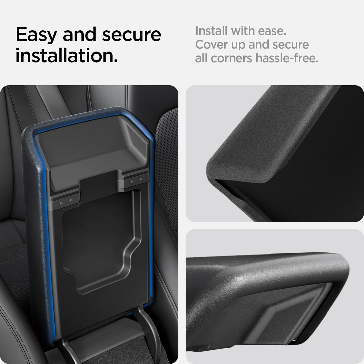 Spigen cover being slipped on during installation showing quick-install benefit