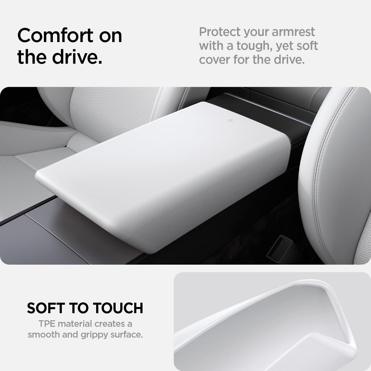 Spigen installed on Tesla Model 3 Highland showing ergonomic support and neat look