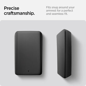 Spigen molded edge and label detail showing precision-fit and quality benefit