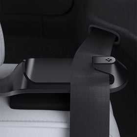 Spigen front view of seatbelt guide showing slim profile and clean lines for neat rear seating