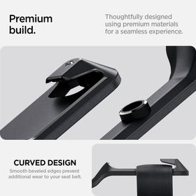 Spigen holding the buckle secure to prevent rattling and reduce contact noise inside cabin