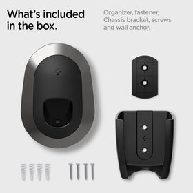 Spigen Bespoke hardware laid out with screws and drywall anchors showing included fasteners