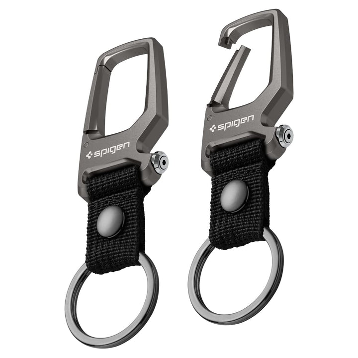 Spigen front view of carabiner pack showing compact design and durable finish