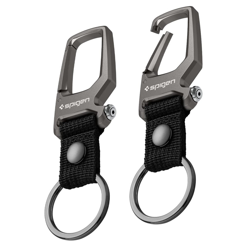 Spigen front view of carabiner pack showing compact design and durable finish
