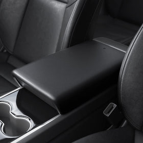 Spigen front view of armrest cover showing clean black finish and protection