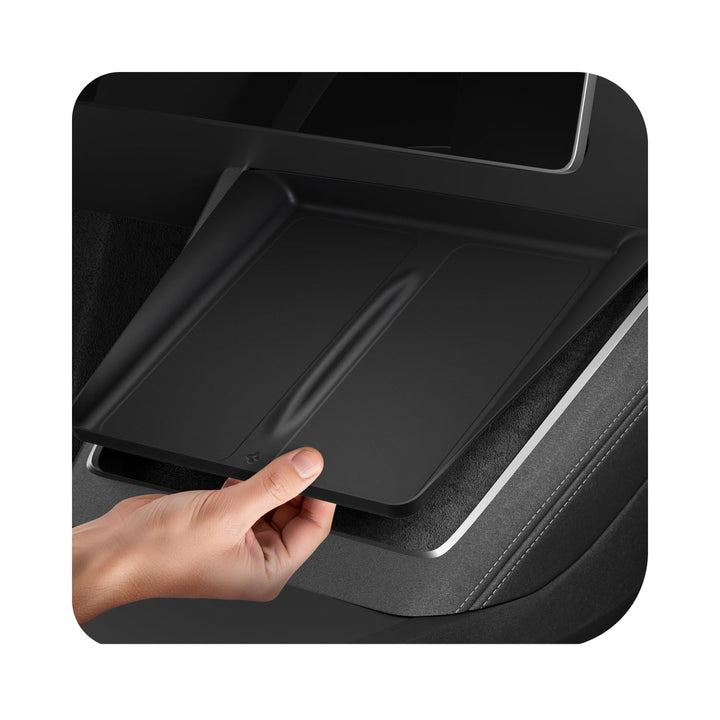 Spigen cover front packaging showing sleek black protector and brand benefits