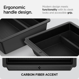 Spigen carbon fiber accent detail for durable scratch-resistant finish benefit
