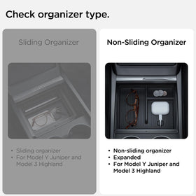 Spigen organizer installed in Tesla console improving organization