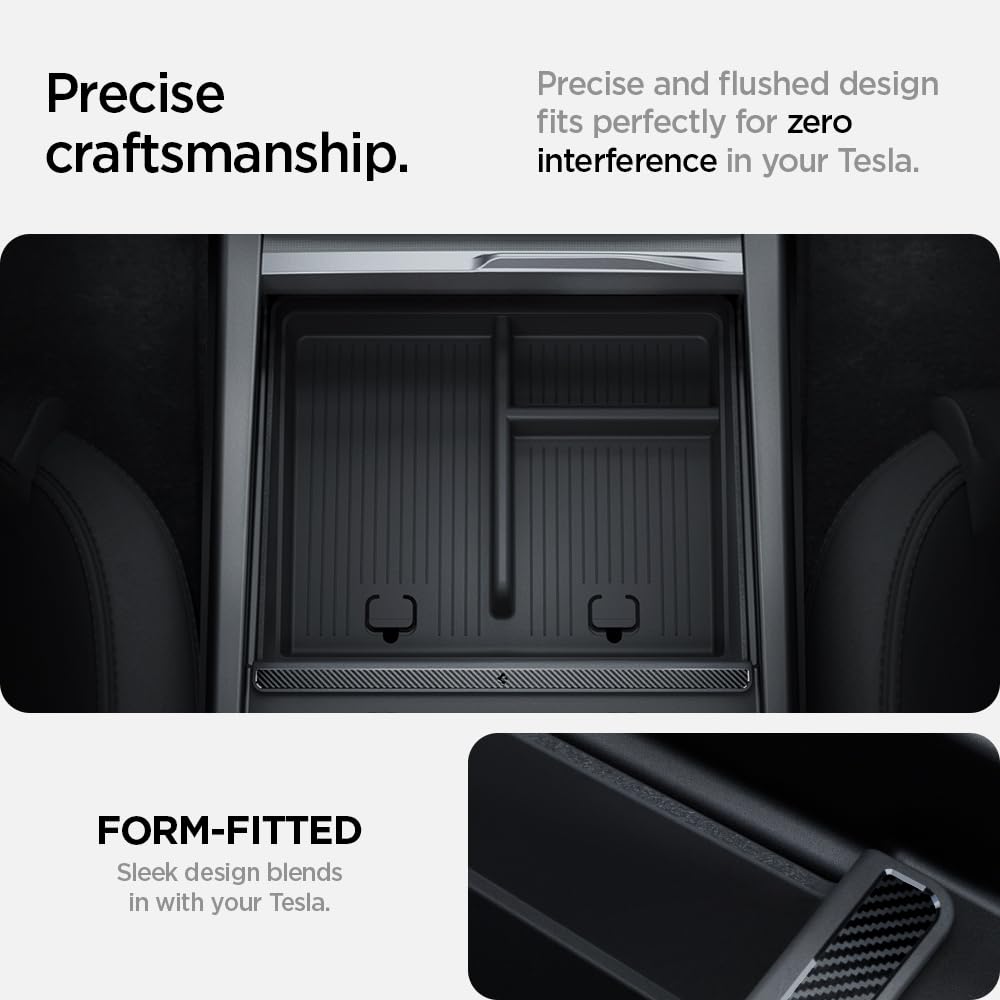 Spigen in Tesla interior lifestyle shot enhancing cabin functionality