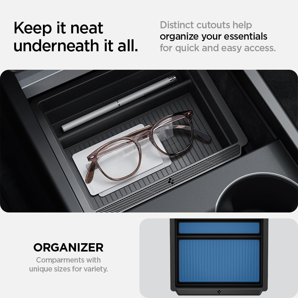 Spigen sliding action demo for easy access and organized storage benefit