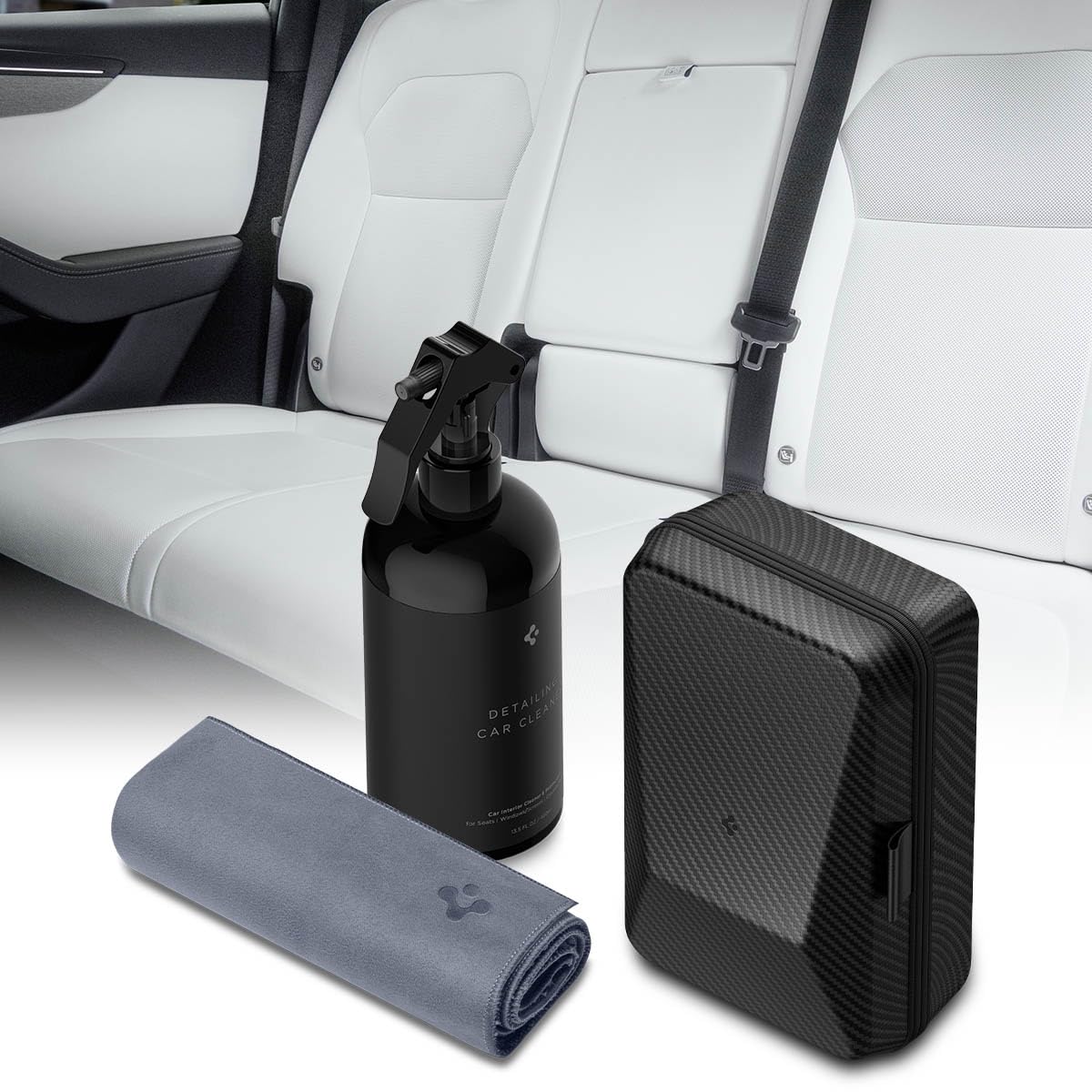 Spigen CyberCase front packaging shows sleek design and storage benefit