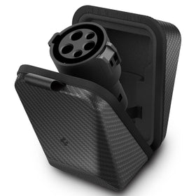 Spigen Cybercase front view showing sleek carbon-fiber style and protective design