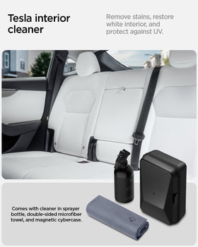 Spigen CyberCase open revealing bottle and towel for easy access