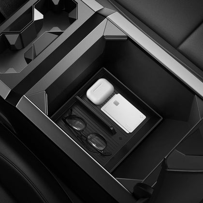 Spigen tray front view showing tidy console and secure storage benefit