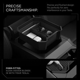 Spigen organizer in Cybertruck interior improving cabin tidiness