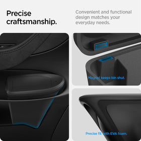 Spigen installed in Tesla Model Y driver door showing tidy interior benefit