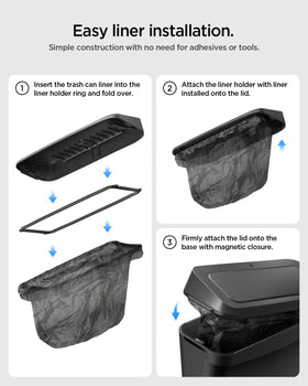 Spigen liner locking mechanism holding bag securely for tidy removal