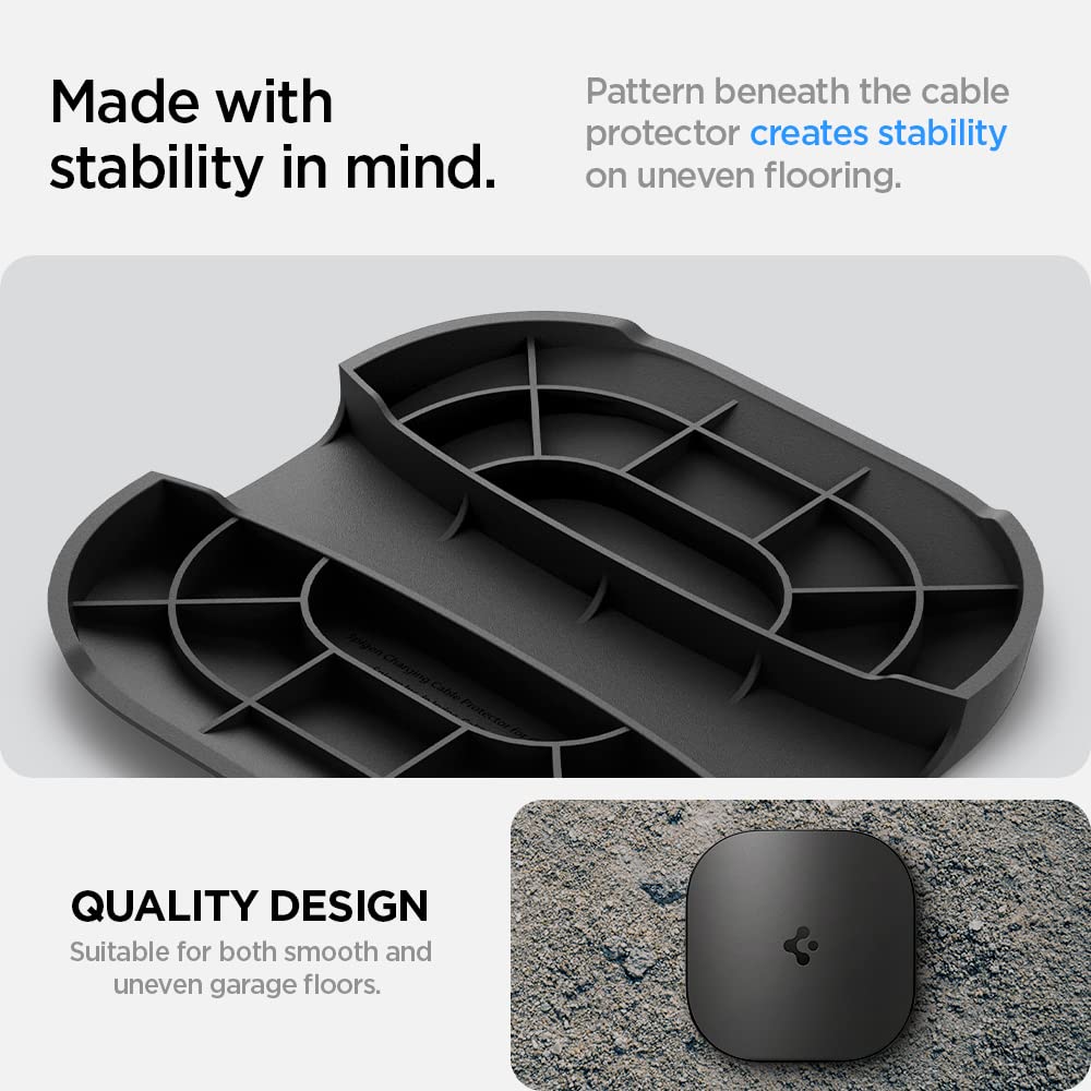 Spigen with Tesla cable in use enabling safe charging while closed