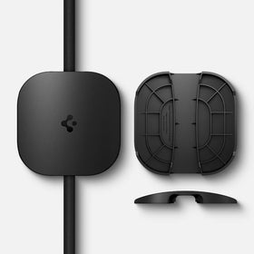 Spigen in garage lifestyle setting offering tidy, protected cable entry