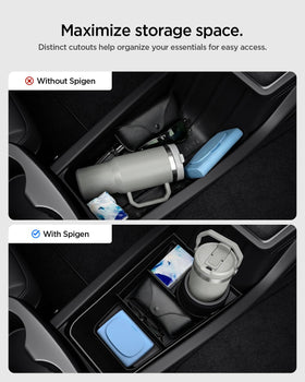 Spigen extra cup holder image demonstrating secure beverage storage while driving