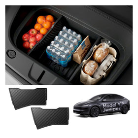 Spigen front trunk divider front view showing organized compartments and quick access