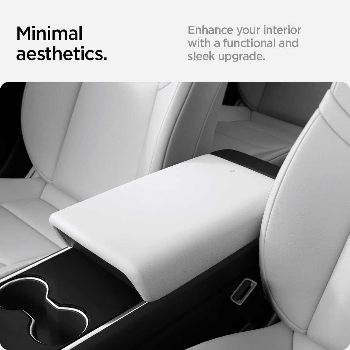 Spigen in-car installed top shot demonstrating seamless fit and refreshed interior look