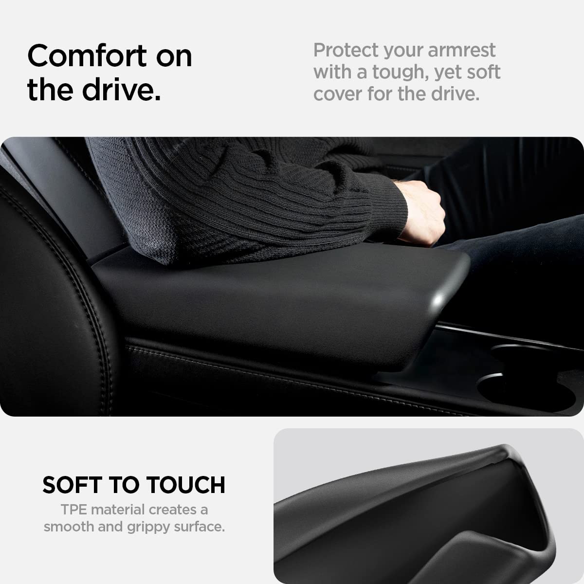 Spigen hand installing cover demonstrating easy tool-free setup benefit