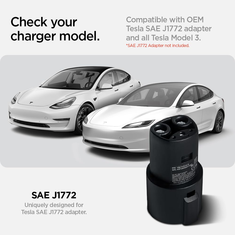 Spigen dock installed in Model 3 door pocket for secure, reachable placement