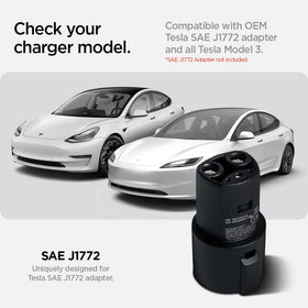 Spigen dock installed in Model 3 door pocket for secure, reachable placement