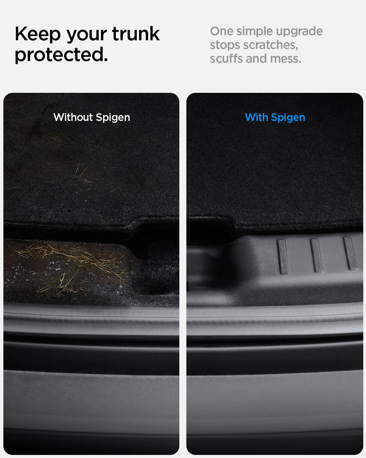Spigen installed on Tesla Model Y trunk opening for seamless factory look