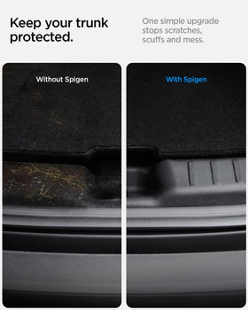Spigen installed on Tesla Model Y trunk opening for seamless factory look