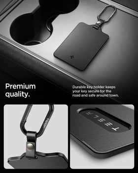 Spigen holder beside credit card showing slim profile and pocket-friendly size