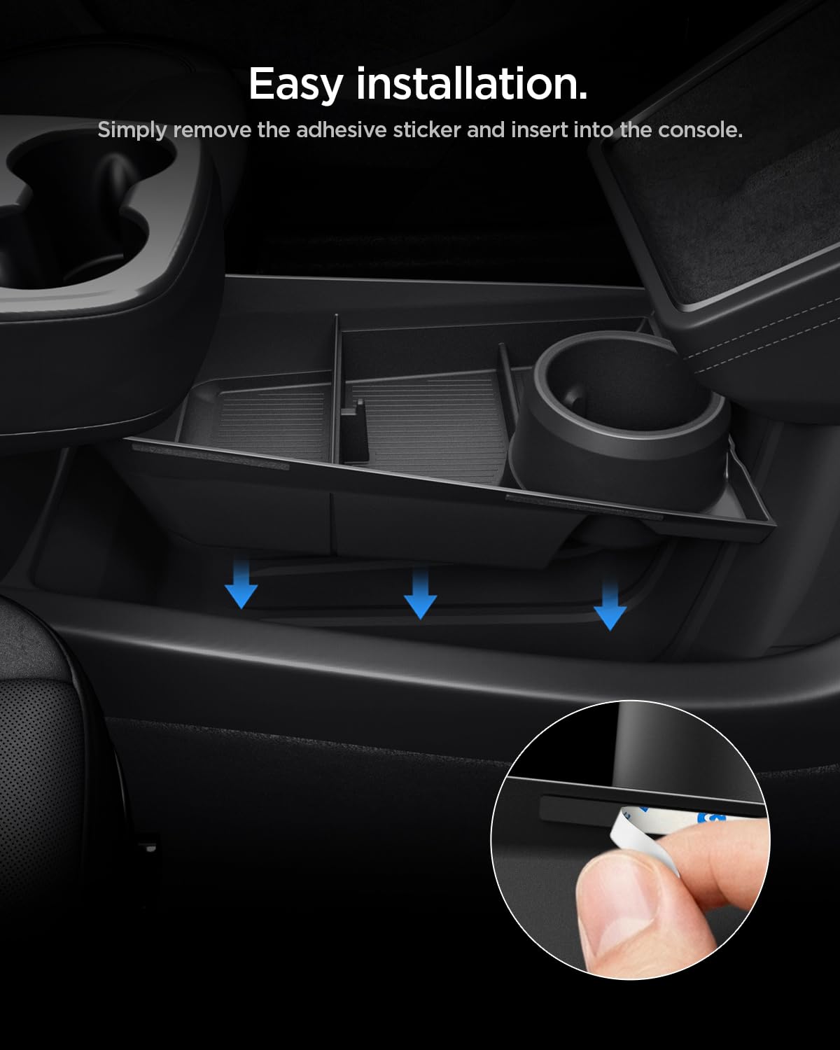 Spigen label and fitment stamp highlighting Model Y 2026 compatibility and proper fit