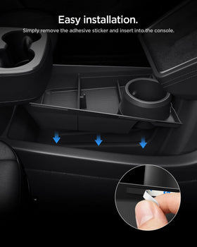 Spigen label and fitment stamp highlighting Model Y 2026 compatibility and proper fit