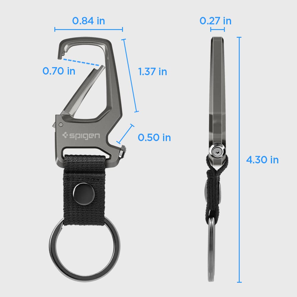 Spigen carabiner bottle-opener detail displaying practical utility benefit