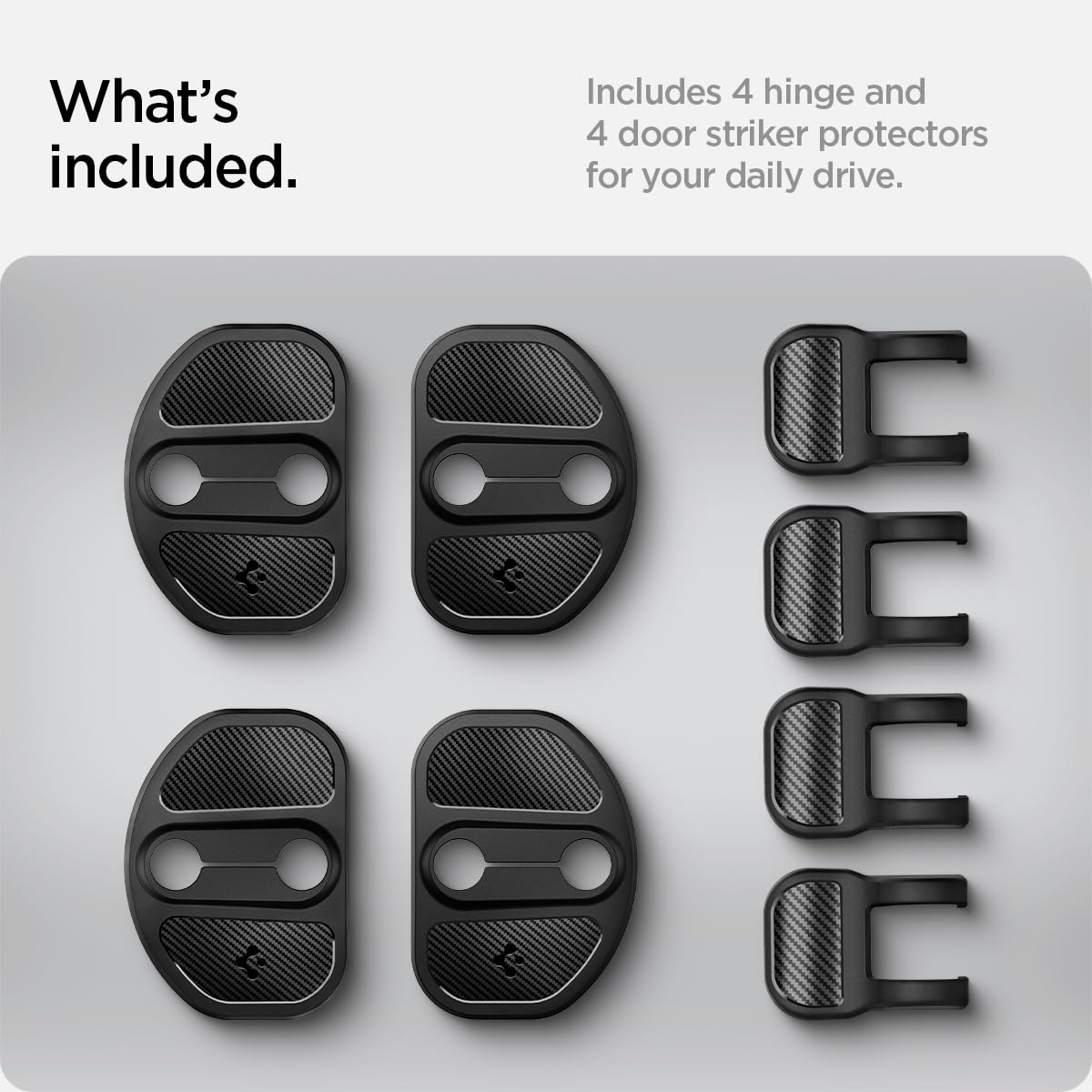 Spigen covers on Tesla in garage showing upgraded appearance