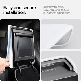 Spigen lifestyle shot of Tesla interior showcasing cohesive design and aesthetic upgrade