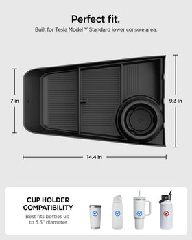 Spigen size comparison with hand illustrating compact scale and easy placement