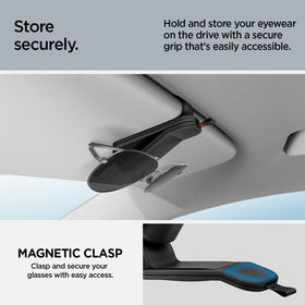 Spigen holding thick acetate sunglasses showing protective grip and scratch prevention