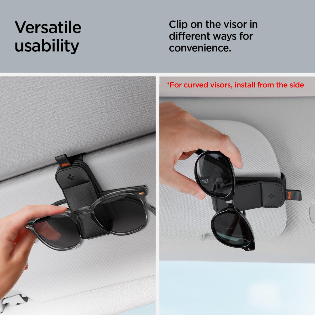 Spigen lifestyle view on dashboard showing stylish fit and clutter-free car interior