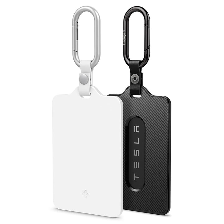 Spigen front view showing black and white protective card holders benefit protection