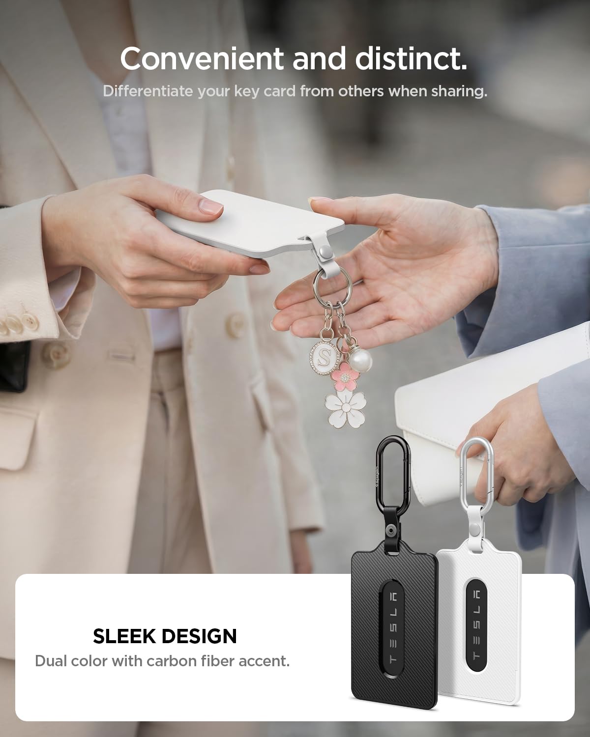 Spigen holder with Tesla card inserted showing secure fit benefit