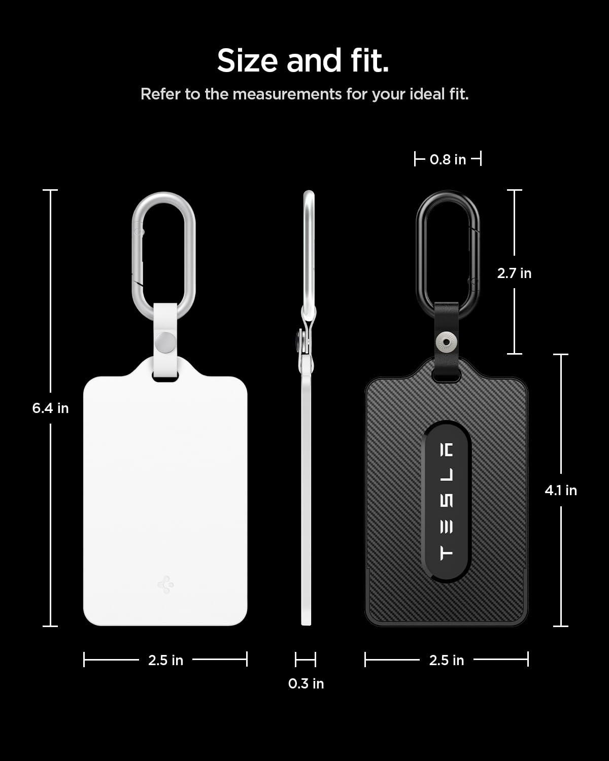 Spigen holder on desk beside keys showing organized carry benefit